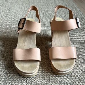 No.6 Two Strap Clog on High Heel in Naked